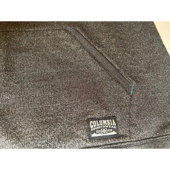 Columbia Mens‎ Black Gray Quarter Zip Mock Neck Kangaroo Pocket Casual Cozy XL - Picture 6 of 11
